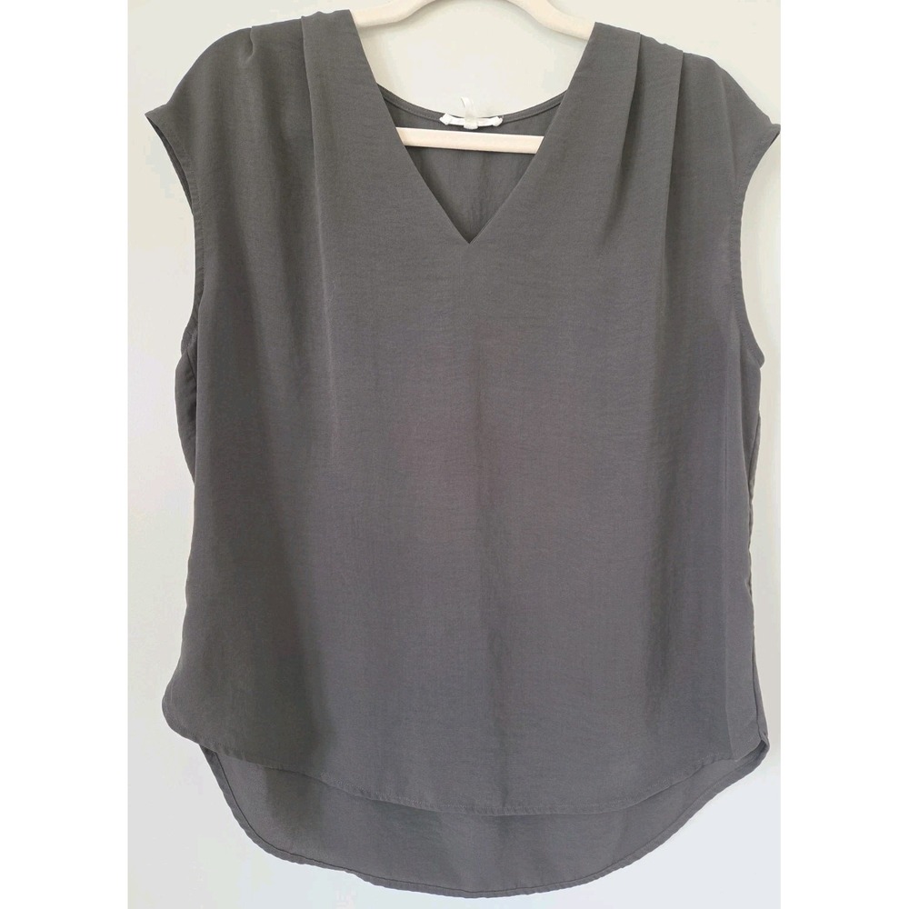 Maurice's V-Neck Flowy Top Sleeveless Brown Green Womens Size M